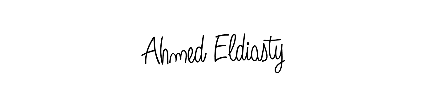 You should practise on your own different ways (Angelique-Rose-font-FFP) to write your name (Ahmed Eldiasty) in signature. don't let someone else do it for you. Ahmed Eldiasty signature style 5 images and pictures png