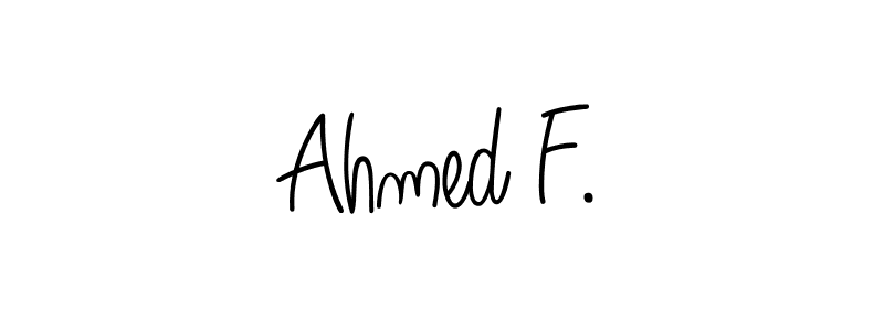 Also You can easily find your signature by using the search form. We will create Ahmed F. name handwritten signature images for you free of cost using Angelique-Rose-font-FFP sign style. Ahmed F. signature style 5 images and pictures png