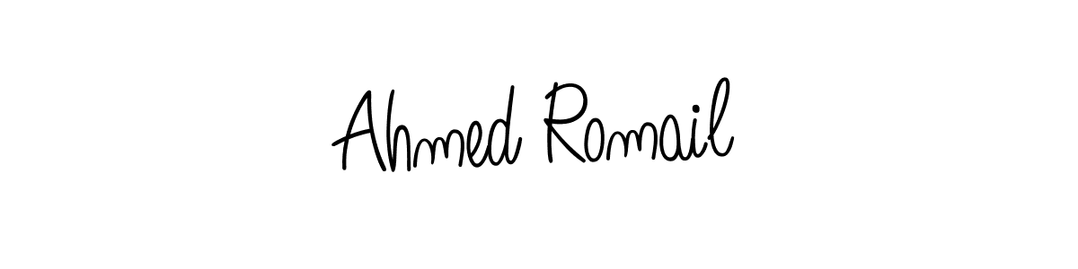 You should practise on your own different ways (Angelique-Rose-font-FFP) to write your name (Ahmed Romail) in signature. don't let someone else do it for you. Ahmed Romail signature style 5 images and pictures png