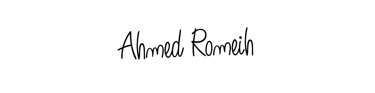 if you are searching for the best signature style for your name Ahmed Romeih. so please give up your signature search. here we have designed multiple signature styles  using Angelique-Rose-font-FFP. Ahmed Romeih signature style 5 images and pictures png