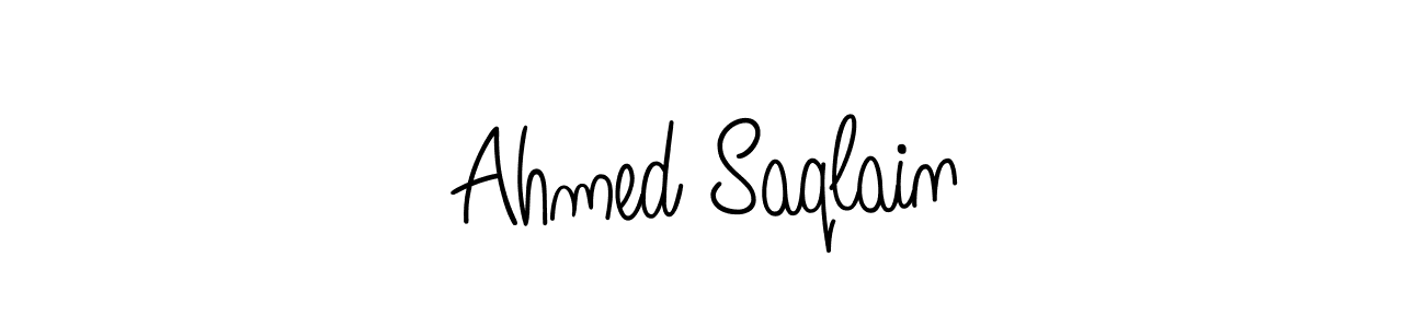 Make a beautiful signature design for name Ahmed Saqlain. With this signature (Angelique-Rose-font-FFP) style, you can create a handwritten signature for free. Ahmed Saqlain signature style 5 images and pictures png