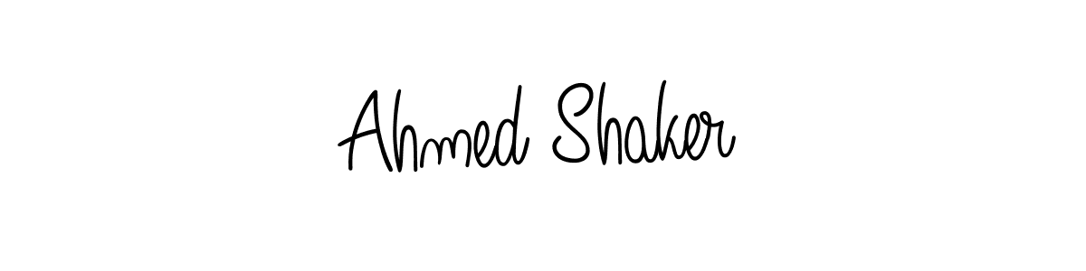 You should practise on your own different ways (Angelique-Rose-font-FFP) to write your name (Ahmed Shaker) in signature. don't let someone else do it for you. Ahmed Shaker signature style 5 images and pictures png