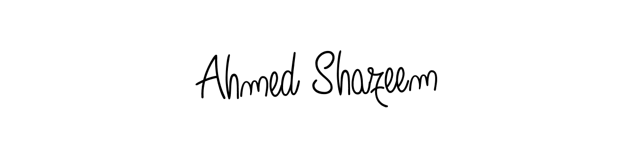 How to make Ahmed Shazeem name signature. Use Angelique-Rose-font-FFP style for creating short signs online. This is the latest handwritten sign. Ahmed Shazeem signature style 5 images and pictures png