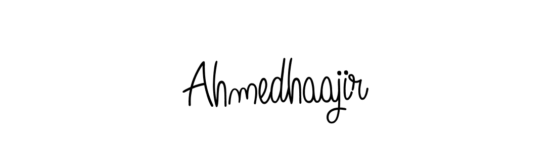 Make a beautiful signature design for name Ahmedhaajir. With this signature (Angelique-Rose-font-FFP) style, you can create a handwritten signature for free. Ahmedhaajir signature style 5 images and pictures png