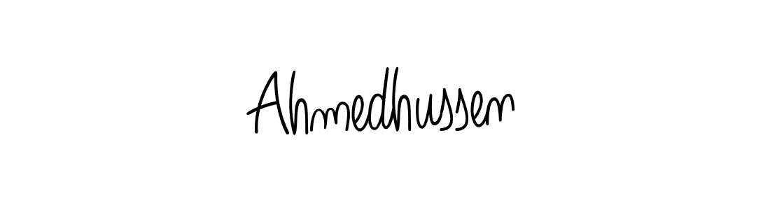 How to make Ahmedhussen name signature. Use Angelique-Rose-font-FFP style for creating short signs online. This is the latest handwritten sign. Ahmedhussen signature style 5 images and pictures png