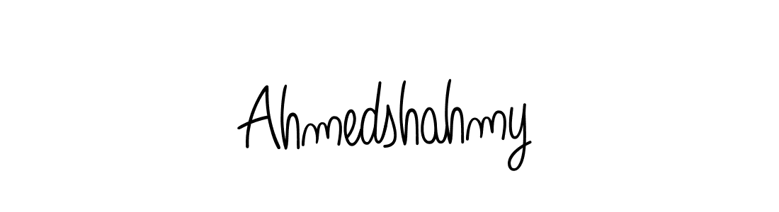 You should practise on your own different ways (Angelique-Rose-font-FFP) to write your name (Ahmedshahmy) in signature. don't let someone else do it for you. Ahmedshahmy signature style 5 images and pictures png