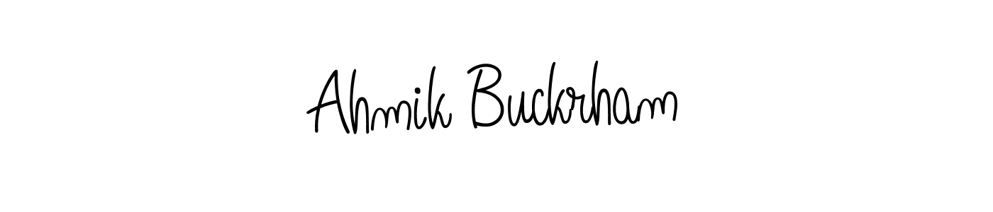 Also we have Ahmik Buckrham name is the best signature style. Create professional handwritten signature collection using Angelique-Rose-font-FFP autograph style. Ahmik Buckrham signature style 5 images and pictures png