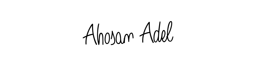 You should practise on your own different ways (Angelique-Rose-font-FFP) to write your name (Ahosan Adel) in signature. don't let someone else do it for you. Ahosan Adel signature style 5 images and pictures png