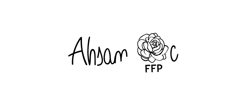 You should practise on your own different ways (Angelique-Rose-font-FFP) to write your name (Ahsan 2c) in signature. don't let someone else do it for you. Ahsan 2c signature style 5 images and pictures png