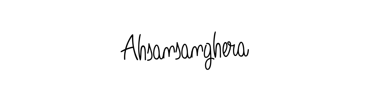 Design your own signature with our free online signature maker. With this signature software, you can create a handwritten (Angelique-Rose-font-FFP) signature for name Ahsansanghera. Ahsansanghera signature style 5 images and pictures png