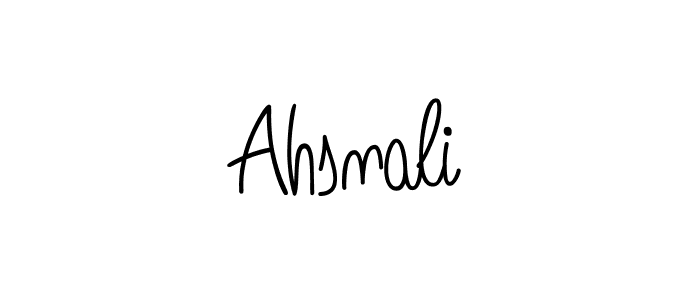 Design your own signature with our free online signature maker. With this signature software, you can create a handwritten (Angelique-Rose-font-FFP) signature for name Ahsnali. Ahsnali signature style 5 images and pictures png