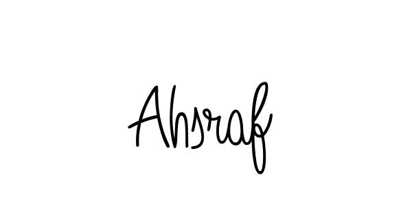 How to make Ahsraf name signature. Use Angelique-Rose-font-FFP style for creating short signs online. This is the latest handwritten sign. Ahsraf signature style 5 images and pictures png