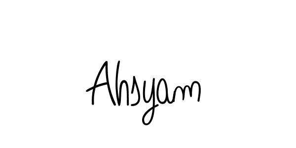How to make Ahsyam signature? Angelique-Rose-font-FFP is a professional autograph style. Create handwritten signature for Ahsyam name. Ahsyam signature style 5 images and pictures png