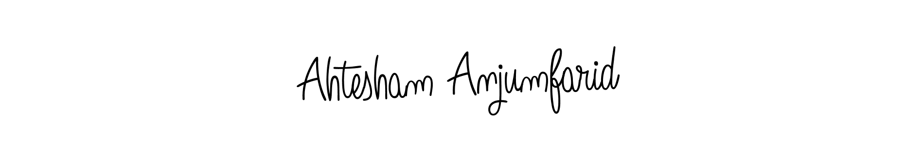 You should practise on your own different ways (Angelique-Rose-font-FFP) to write your name (Ahtesham Anjumfarid) in signature. don't let someone else do it for you. Ahtesham Anjumfarid signature style 5 images and pictures png