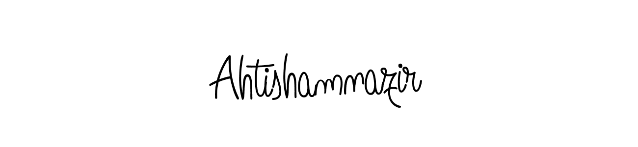 You should practise on your own different ways (Angelique-Rose-font-FFP) to write your name (Ahtishamnazir) in signature. don't let someone else do it for you. Ahtishamnazir signature style 5 images and pictures png