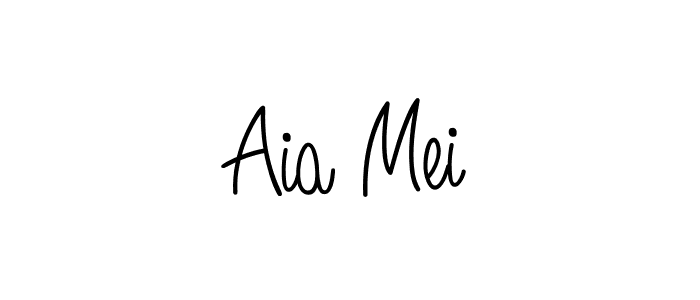 Make a beautiful signature design for name Aia Mei. With this signature (Angelique-Rose-font-FFP) style, you can create a handwritten signature for free. Aia Mei signature style 5 images and pictures png