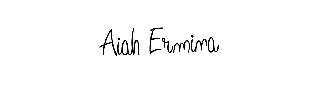 Use a signature maker to create a handwritten signature online. With this signature software, you can design (Angelique-Rose-font-FFP) your own signature for name Aiah Ermina. Aiah Ermina signature style 5 images and pictures png