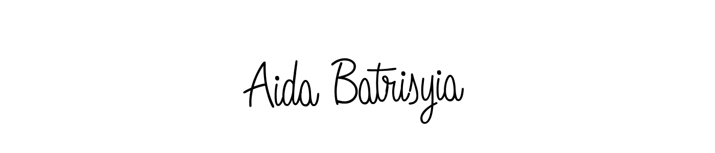 Make a beautiful signature design for name Aida Batrisyia. With this signature (Angelique-Rose-font-FFP) style, you can create a handwritten signature for free. Aida Batrisyia signature style 5 images and pictures png