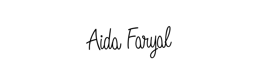 Make a beautiful signature design for name Aida Faryal. With this signature (Angelique-Rose-font-FFP) style, you can create a handwritten signature for free. Aida Faryal signature style 5 images and pictures png