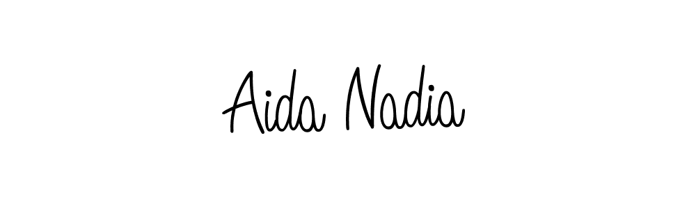 Make a beautiful signature design for name Aida Nadia. With this signature (Angelique-Rose-font-FFP) style, you can create a handwritten signature for free. Aida Nadia signature style 5 images and pictures png