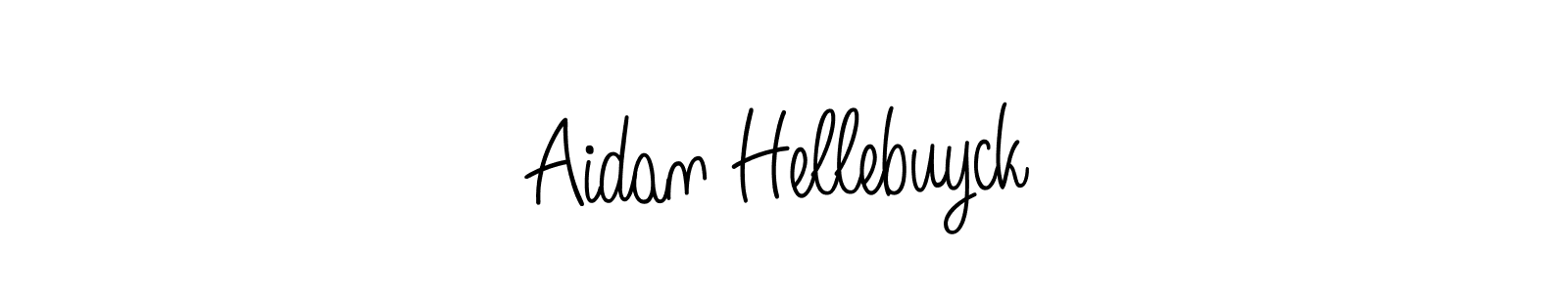 You should practise on your own different ways (Angelique-Rose-font-FFP) to write your name (Aidan Hellebuyck) in signature. don't let someone else do it for you. Aidan Hellebuyck signature style 5 images and pictures png