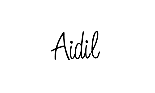 Make a beautiful signature design for name Aidil. With this signature (Angelique-Rose-font-FFP) style, you can create a handwritten signature for free. Aidil signature style 5 images and pictures png