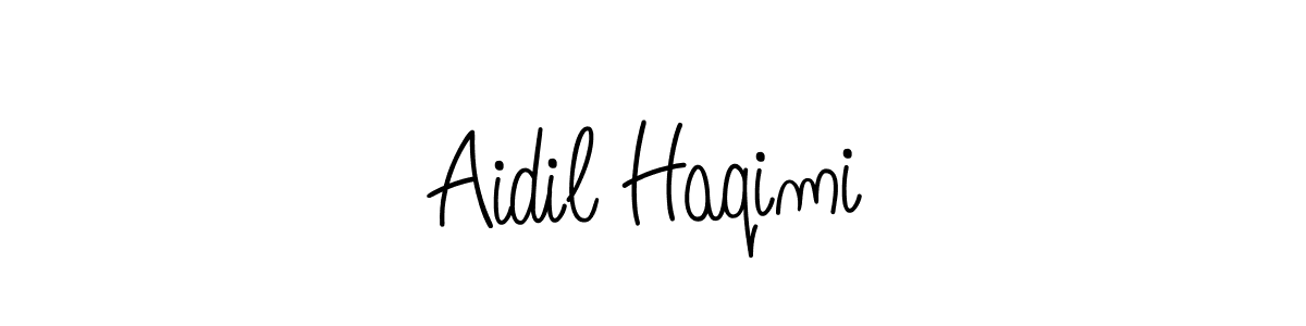 Design your own signature with our free online signature maker. With this signature software, you can create a handwritten (Angelique-Rose-font-FFP) signature for name Aidil Haqimi. Aidil Haqimi signature style 5 images and pictures png