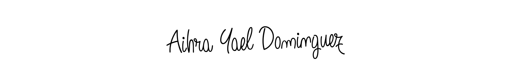 You should practise on your own different ways (Angelique-Rose-font-FFP) to write your name (Aihra Yael Dominguez) in signature. don't let someone else do it for you. Aihra Yael Dominguez signature style 5 images and pictures png