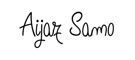 The Angelique-Rose-font-FFP handwriting style adds charm and authenticity to name Aijaz Samo. A wonderful choice for personal thank-you notes. Aijaz Samo signature style 5 images and pictures png