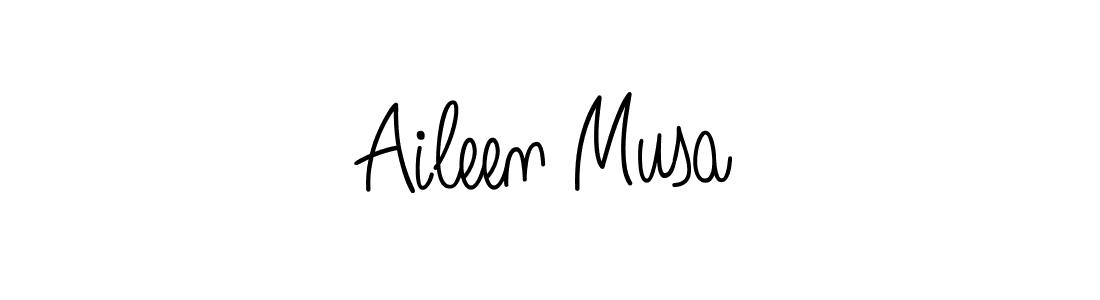 You should practise on your own different ways (Angelique-Rose-font-FFP) to write your name (Aileen Musa) in signature. don't let someone else do it for you. Aileen Musa signature style 5 images and pictures png