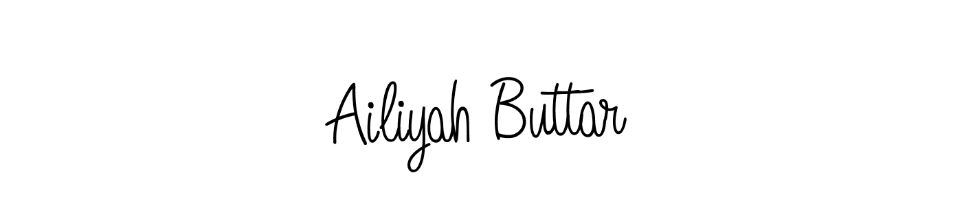 The best way (Angelique-Rose-font-FFP) to make a short signature is to pick only two or three words in your name. The name Ailiyah Buttar include a total of six letters. For converting this name. Ailiyah Buttar signature style 5 images and pictures png