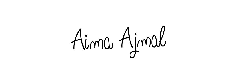 Use a signature maker to create a handwritten signature online. With this signature software, you can design (Angelique-Rose-font-FFP) your own signature for name Aima Ajmal. Aima Ajmal signature style 5 images and pictures png