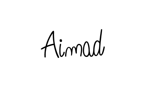 Use a signature maker to create a handwritten signature online. With this signature software, you can design (Angelique-Rose-font-FFP) your own signature for name Aimad. Aimad signature style 5 images and pictures png