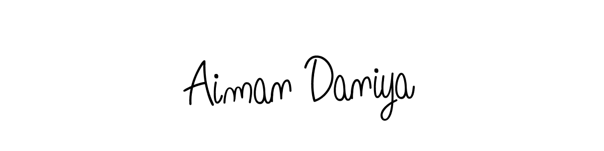 Make a short Aiman Daniya signature style. Manage your documents anywhere anytime using Angelique-Rose-font-FFP. Create and add eSignatures, submit forms, share and send files easily. Aiman Daniya signature style 5 images and pictures png