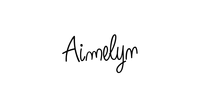 Aimelyn stylish signature style. Best Handwritten Sign (Angelique-Rose-font-FFP) for my name. Handwritten Signature Collection Ideas for my name Aimelyn. Aimelyn signature style 5 images and pictures png