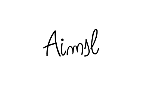 Use a signature maker to create a handwritten signature online. With this signature software, you can design (Angelique-Rose-font-FFP) your own signature for name Aimsl. Aimsl signature style 5 images and pictures png