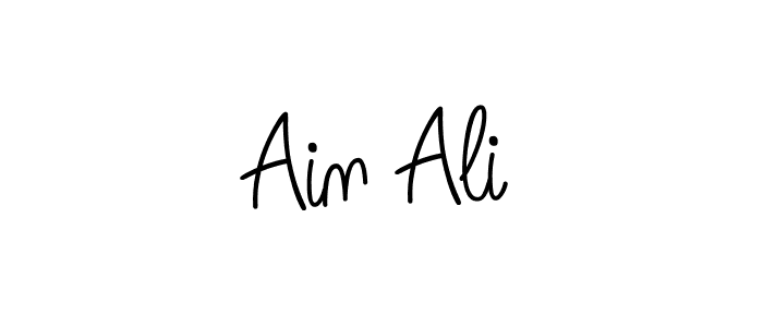 Design your own signature with our free online signature maker. With this signature software, you can create a handwritten (Angelique-Rose-font-FFP) signature for name Ain Ali. Ain Ali signature style 5 images and pictures png