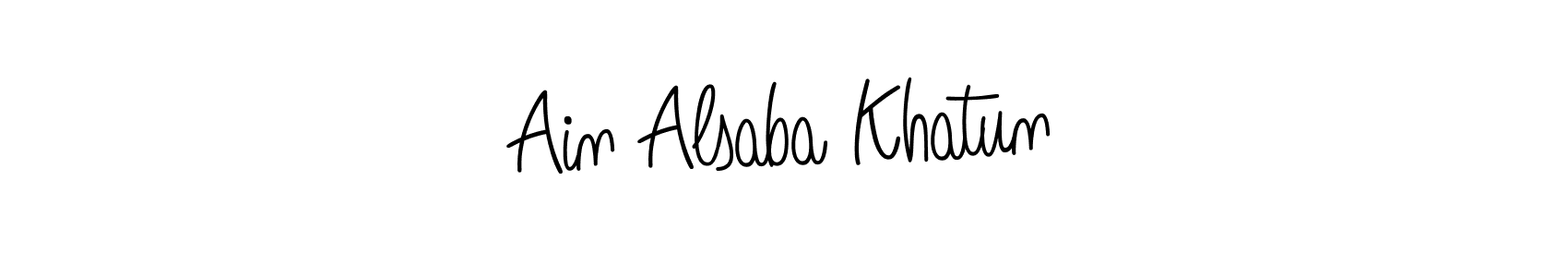 Use a signature maker to create a handwritten signature online. With this signature software, you can design (Angelique-Rose-font-FFP) your own signature for name Ain Alsaba Khatun. Ain Alsaba Khatun signature style 5 images and pictures png