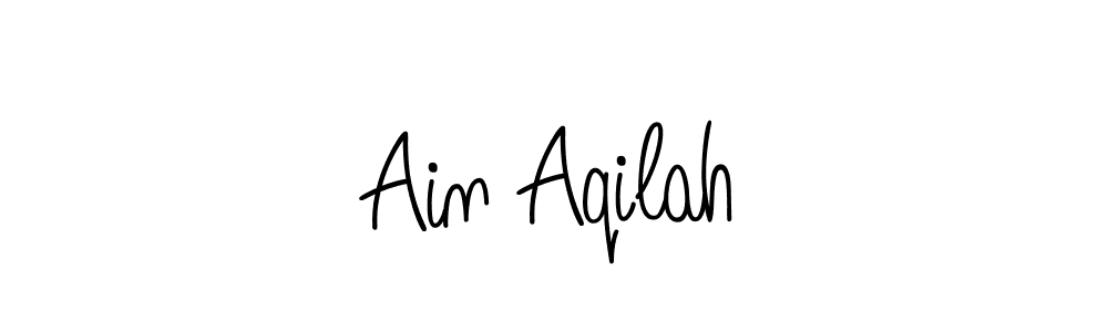 You should practise on your own different ways (Angelique-Rose-font-FFP) to write your name (Ain Aqilah) in signature. don't let someone else do it for you. Ain Aqilah signature style 5 images and pictures png