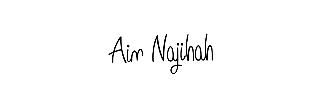 This is the best signature style for the Ain Najihah name. Also you like these signature font (Angelique-Rose-font-FFP). Mix name signature. Ain Najihah signature style 5 images and pictures png