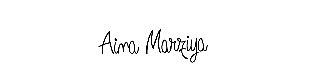 Design your own signature with our free online signature maker. With this signature software, you can create a handwritten (Angelique-Rose-font-FFP) signature for name Aina Marziya. Aina Marziya signature style 5 images and pictures png