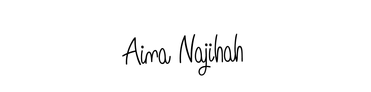 Design your own signature with our free online signature maker. With this signature software, you can create a handwritten (Angelique-Rose-font-FFP) signature for name Aina Najihah. Aina Najihah signature style 5 images and pictures png