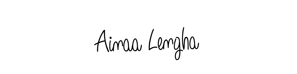 Make a beautiful signature design for name Ainaa Lengha. With this signature (Angelique-Rose-font-FFP) style, you can create a handwritten signature for free. Ainaa Lengha signature style 5 images and pictures png