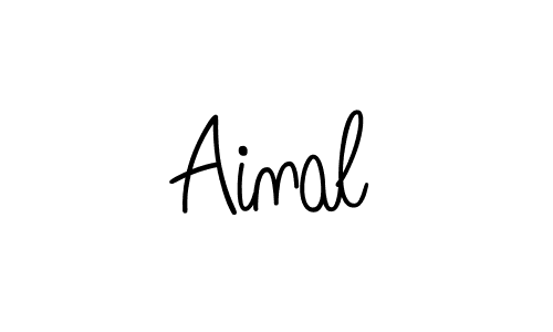 Make a beautiful signature design for name Ainal. With this signature (Angelique-Rose-font-FFP) style, you can create a handwritten signature for free. Ainal signature style 5 images and pictures png