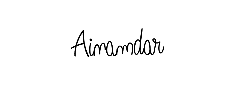 Use a signature maker to create a handwritten signature online. With this signature software, you can design (Angelique-Rose-font-FFP) your own signature for name Ainamdar. Ainamdar signature style 5 images and pictures png