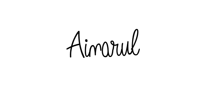 Design your own signature with our free online signature maker. With this signature software, you can create a handwritten (Angelique-Rose-font-FFP) signature for name Ainarul. Ainarul signature style 5 images and pictures png