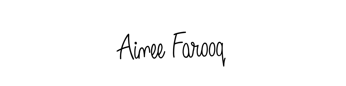 Create a beautiful signature design for name Ainee Farooq. With this signature (Angelique-Rose-font-FFP) fonts, you can make a handwritten signature for free. Ainee Farooq signature style 5 images and pictures png