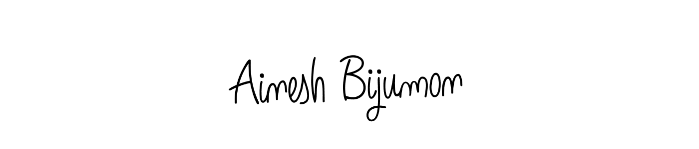 Ainesh Bijumon stylish signature style. Best Handwritten Sign (Angelique-Rose-font-FFP) for my name. Handwritten Signature Collection Ideas for my name Ainesh Bijumon. Ainesh Bijumon signature style 5 images and pictures png