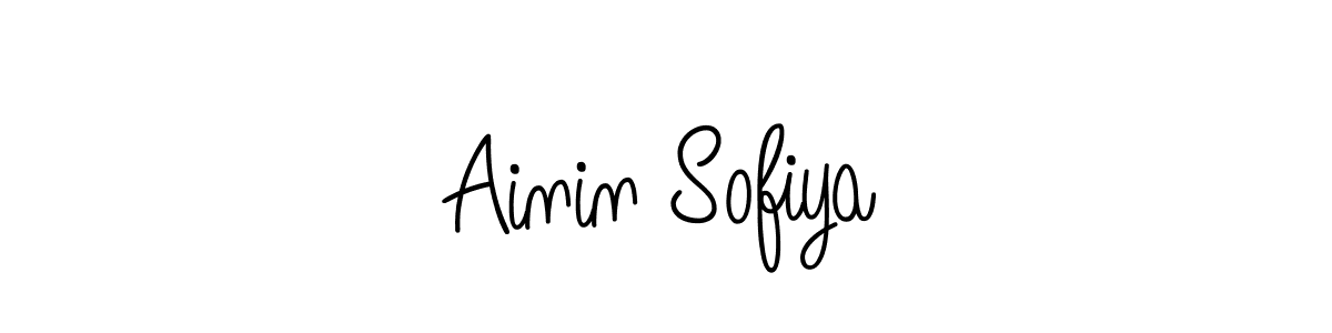 Also we have Ainin Sofiya name is the best signature style. Create professional handwritten signature collection using Angelique-Rose-font-FFP autograph style. Ainin Sofiya signature style 5 images and pictures png