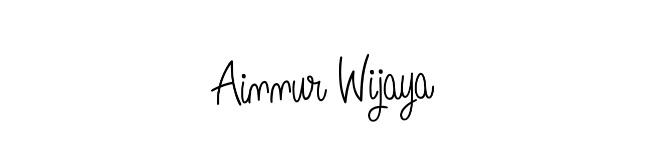 Use a signature maker to create a handwritten signature online. With this signature software, you can design (Angelique-Rose-font-FFP) your own signature for name Ainnur Wijaya. Ainnur Wijaya signature style 5 images and pictures png